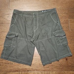Kuhl Vintage Patina Dye Cargo Shorts 40 Mens Brown Cotton Nylon Outdoor Hiking